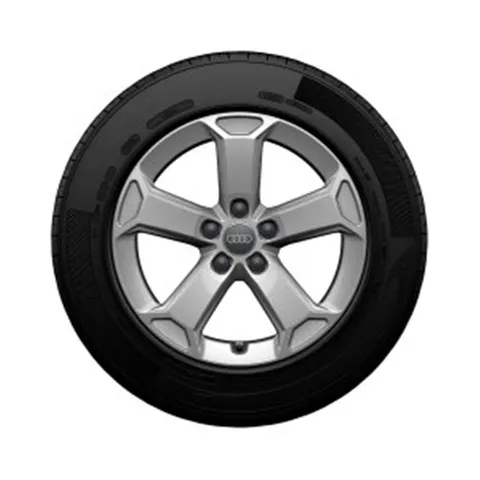 4 Roues complètes hiver à 5 branches au design Latus argent brillant, 7 J x 17, 215/55 R 17 94V, gauche