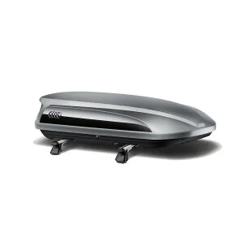 Coffre de toit et à bagages gris platine avec lames latérales noir brillant, 360 l