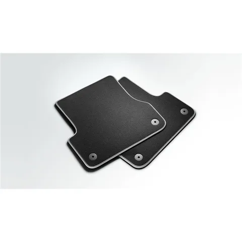 Tapis de sol textiles de qualité supérieure, pour l'arrière, noir/gris argent pour Audi Q7