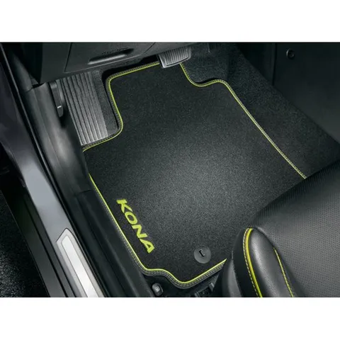 Tapis de sol, velours avec accent vert pour KONA