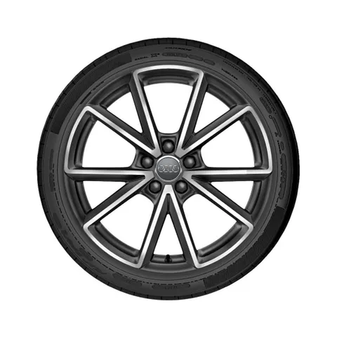 Jante en alliage au design 5 branches en V avec monogramme Audi Sport