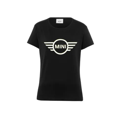 T-SHIRT FEMME MINI WING LOGO BICOLORE NOIR