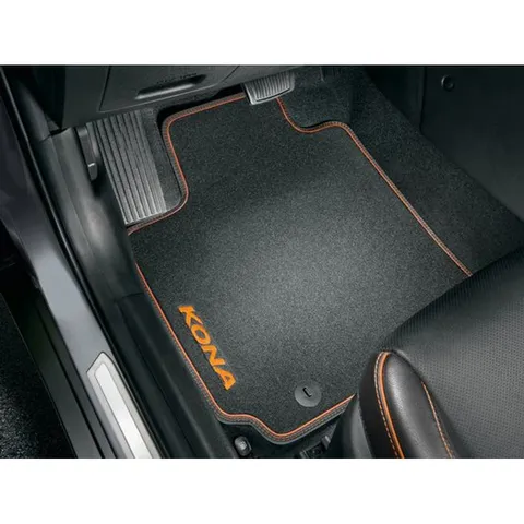 Tapis de sol, velours avec accent orange pour KONA