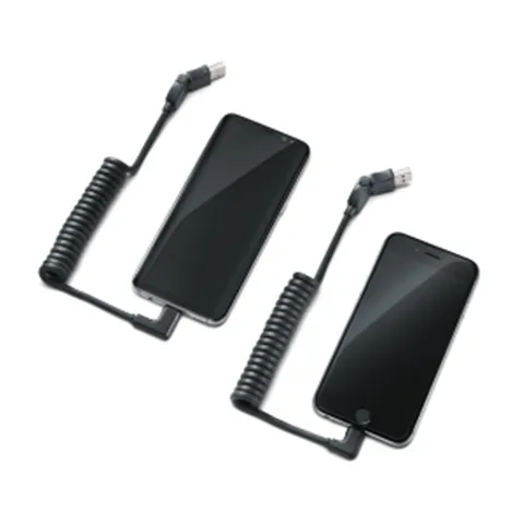 Jeu de câbles adaptateurs USB, pour les appareils mobiles avec connecteur Apple Lightning, coudé, et avec connecteur type C USB,