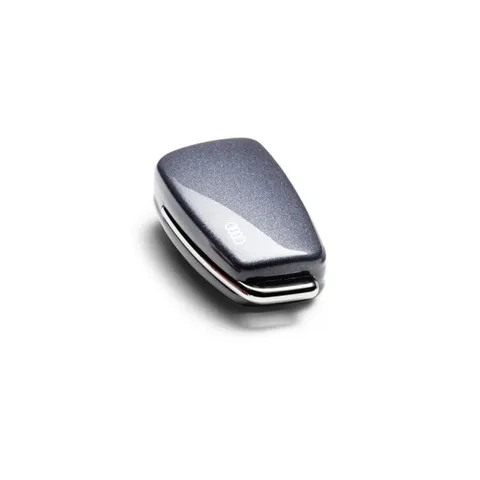 Couvre-clé décoratif en gris daytona avec anneaux Audi