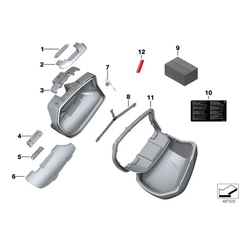 BMW couv. valise cadre charnière à droite (GRANIT-GREY MET)