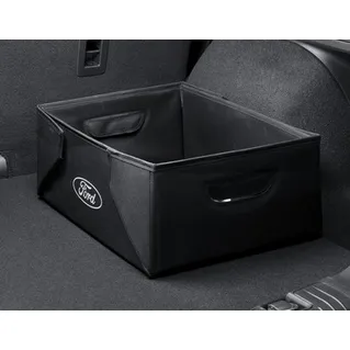 Casier de transport repliable tissu noir, avec ovale Ford blanc sur les deux côtés