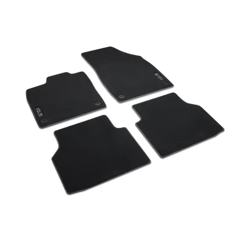 Tapis de sol textiles avant et arrière, noir/gris, haut de gamme avec mono