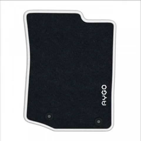 Jeu de tapis avant et arrière - Velours anthracite 520g/m² contour blanc pur pur