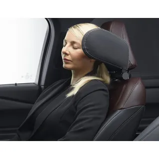 Repose-tête cuir PVC noir avec passepoil argent ACV*