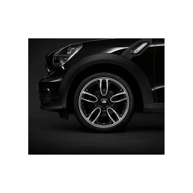 19" JCW RAYONS DOUBLES R129, NOIR ET ARGENT MINI