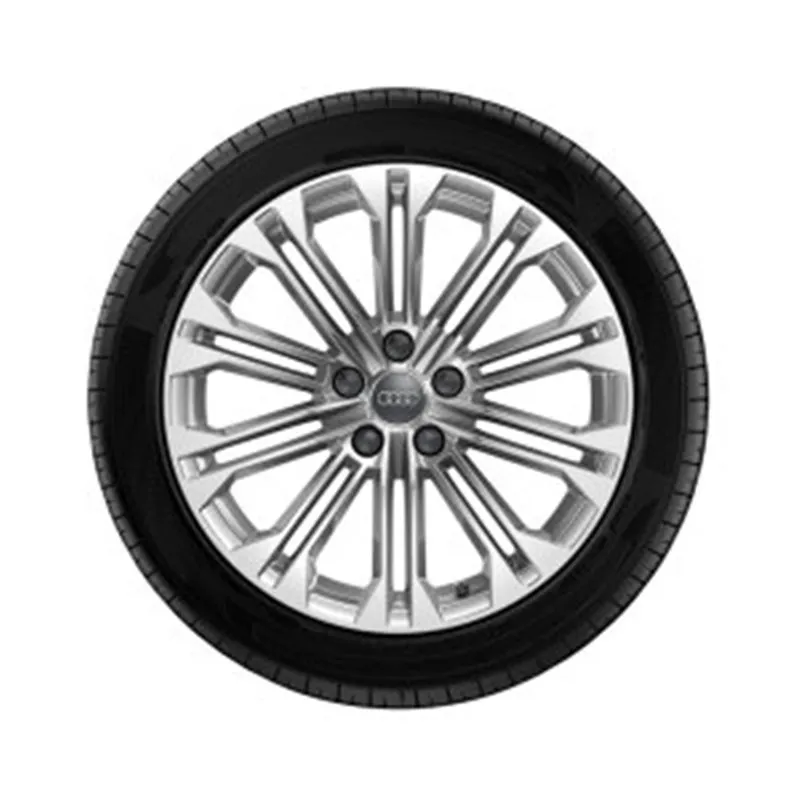 4 ROUES COMPLÈTES HIVER STYLE 10 BRANCHES PARALLÈLES ARGENT BRILLANT, 8 J X 18, 245/40 R 18 97V XL, GAUCHE AUDI