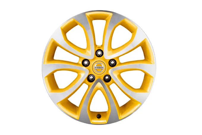 JANTE ALLIAGE 17" ATO JAUNE DIAMOND CUT AVEC CAPSULE CENTRALE INTÉGRÉE NISSAN