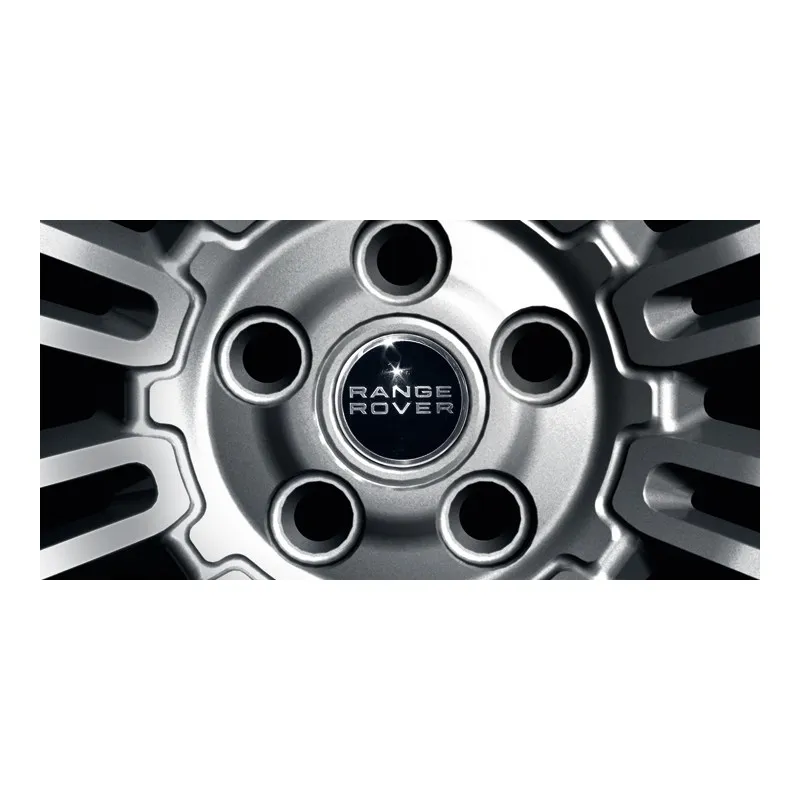 SET DE 4 ENJOLIVEURS "LAND ROVER" NOIR/ARGENT