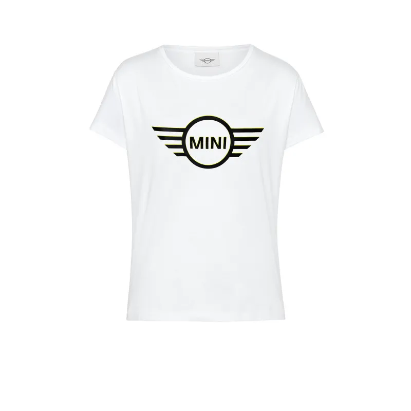 T-SHIRT FEMME MINI WING LOGO BICOLORE BLANC