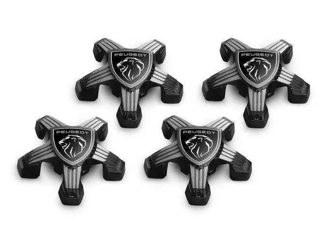 KIT DE 4 CABOCHONS POUR ROUES ALUMINIUM GREY PEUGEOT