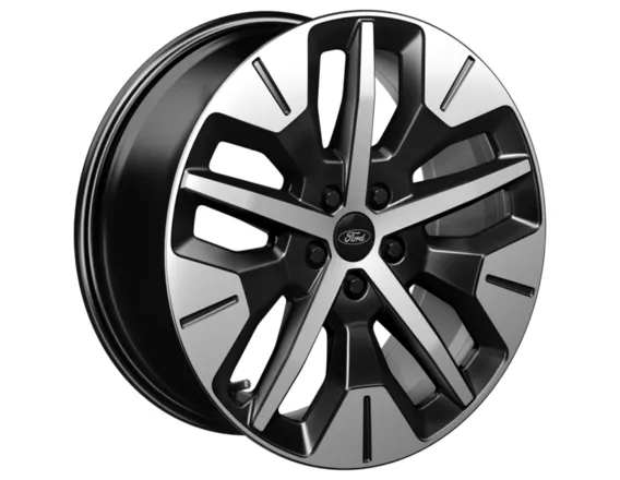 JANTE EN ALLIAGE 19" AVANT, MODÈLE À 5 BRANCHES, ABSOLUTE BLACK ET BRIGHT MACHINED FORD
