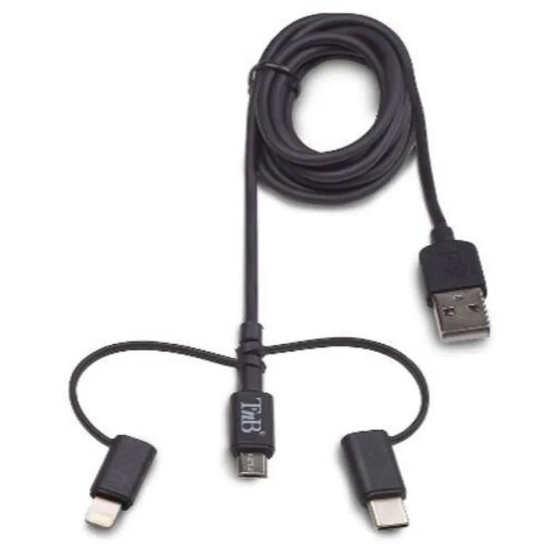 CABLE USB 3 EN 1 LIGHTNING + MICRO USB + USB C DS