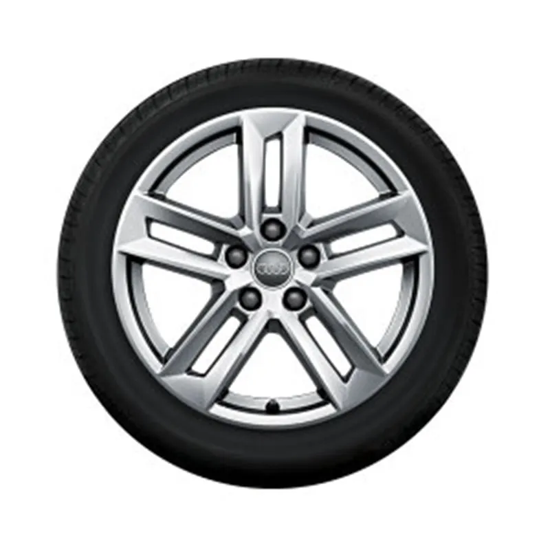 ROUE COMPLÈTE HIVER STYLE 5 BRANCHES PARALLÈLES ARGENT BRILLANT, 7 J X 17, 225/50 R 17 98H XL, GAUCHE AUDI