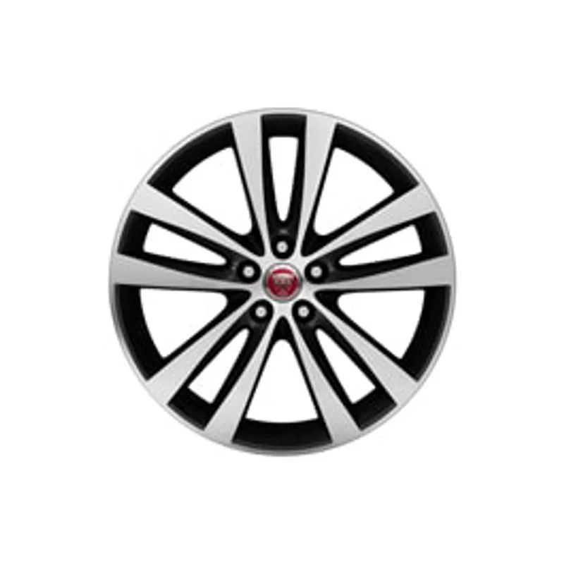 JANTE EN ALLIAGE - 19 STYLE 5031 5 BRANCHES DOUBLES FINITION ANTHRACITE AVEC FINITION SILVER DIAMOND TURNED AVANT JAGUAR