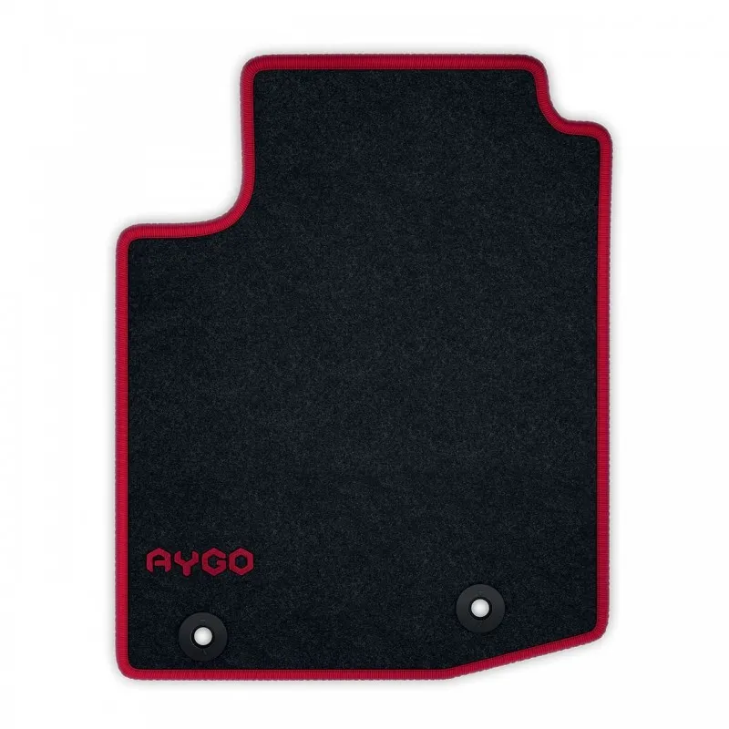 JEU DE TAPIS AVANT ET ARRIÈRE - VELOURS ANTHRACITE 520G/M² CONTOUR ROUGE CHILIEN TOYOTA