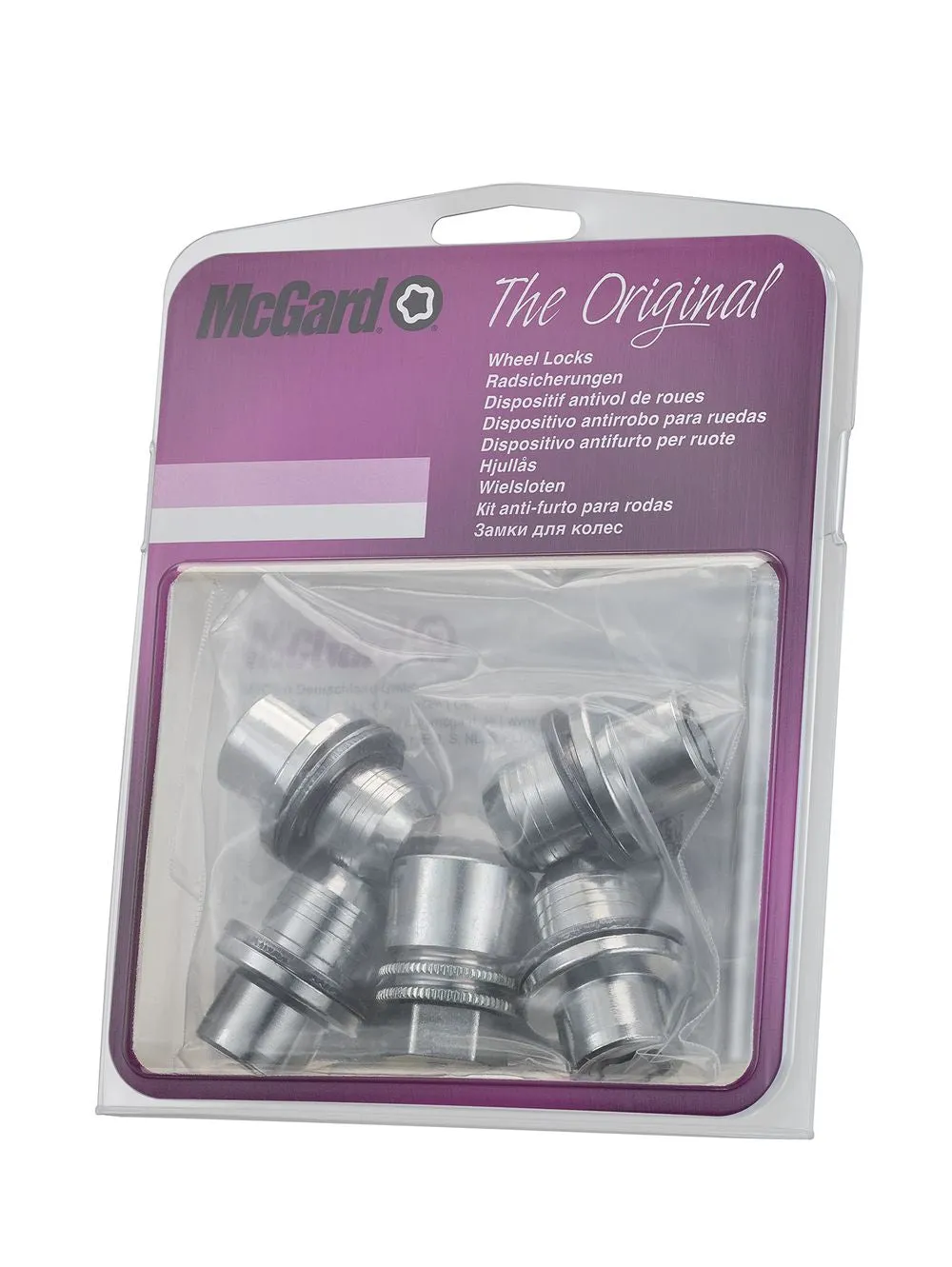 4 ECROUS ANTIVOL SU MCGARD M14X1.5/ PLAT/ LONG. 42.6MM/ Ø22MM