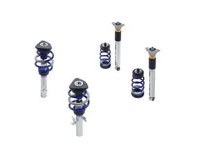 KIT DE SUSPENSION AVEC RESSORTS HÉLICOÏDAUX SUR AMORTISSEURS ACIER INOXYDABLE AVEC RESSORTS LAQUÉS EN BLEU FORD PERFORMANCE