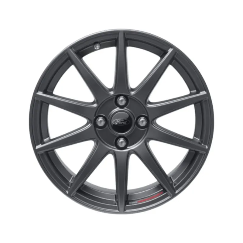 JANTE PERFORMANCE 18" ROUE COMPLÈTE ÉTÉ FLUOTOURNÉE LÉGÈRE AVEC LOGO FORD PERFORMANCE, 10 BRANCHES, MAGNETITE MAT ST