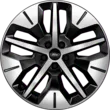 JANTE EN ALLIAGE 19" AVANT, MODÈLE À 5 BRANCHES, ABSOLUTE BLACK ET BRIGHT MACHINED FORD