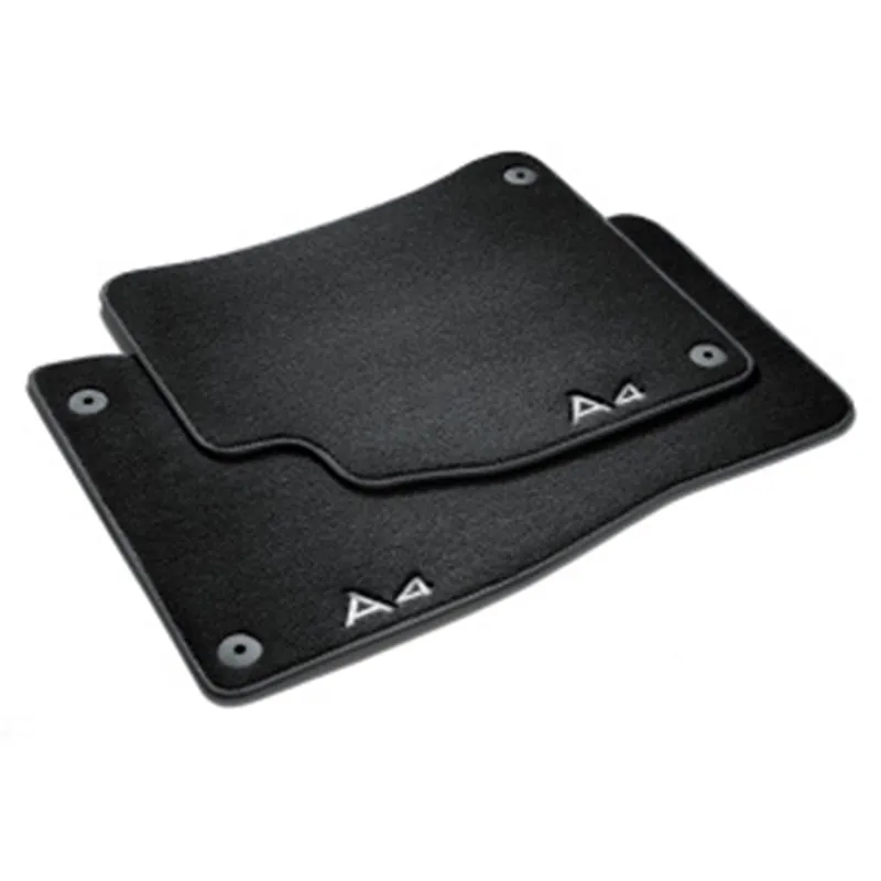 TAPIS DE SOL TEXTILES DE QUALITÉ SUPÉRIEURE POUR L'AVANT, NOIR/GRIS ACIER AUDI