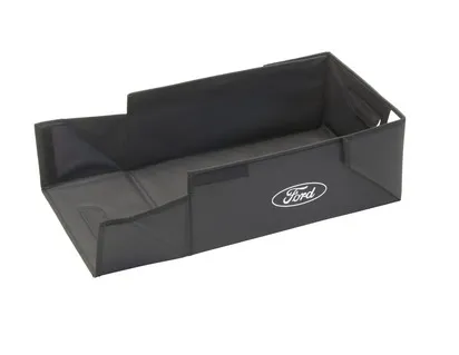 CASIER DE TRANSPORT REPLIABLE TISSU NOIR, AVEC OVALE FORD BLANC SUR LES DEUX CÔTÉS