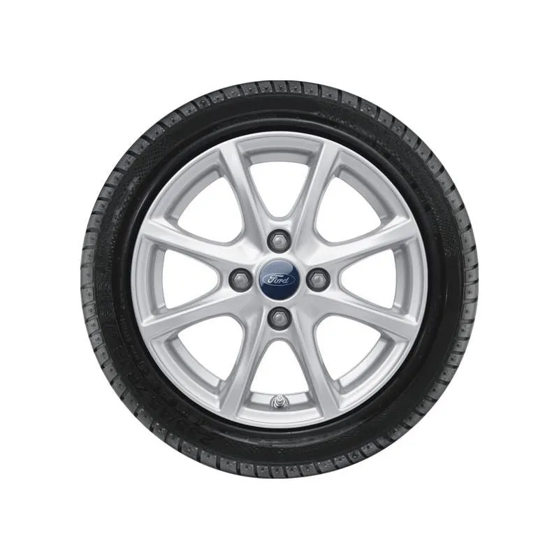 ROUE COMPLÈTE HIVER ALLIAGE 15 MODÈLE À 8 BRANCHES ARGENT FORD