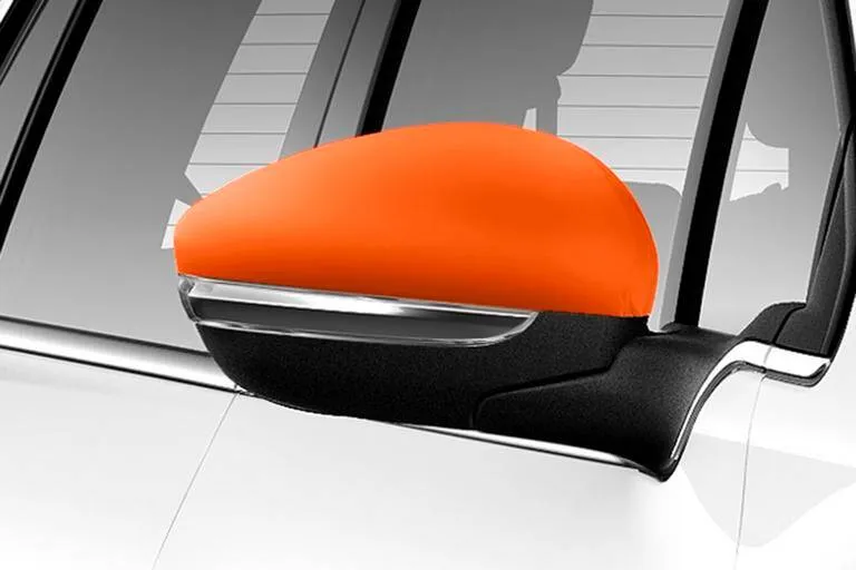 JEU DE 2 COQUILLES DE PROTECTION DE RETROVISEURS EXTERIEUR  LIGNE DOWNTOWN ORANGE PEUGEOT