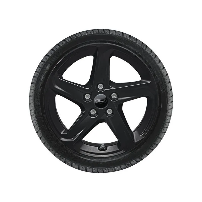 ROUE COMPLÈTE HIVER ALLIAGE 16 MODÈLE À 5 BRANCHES NOIR FORD