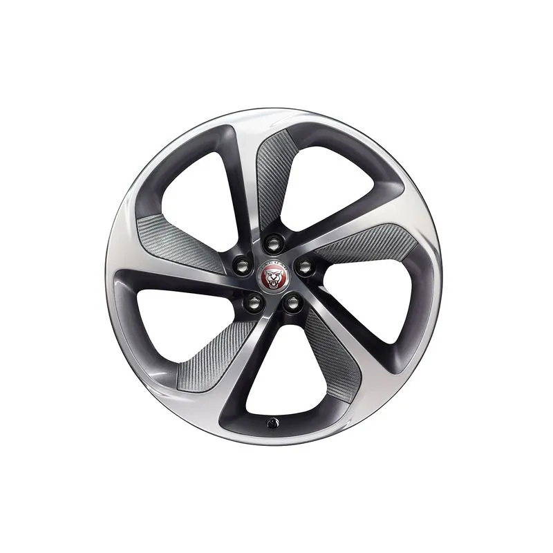 JANTE EN ALLIAGE - 20 STYLE 5062 FORGED 5 SPOKE CARBON FIBRE SILVER WEAVE ARRIÈRE JAGUAR