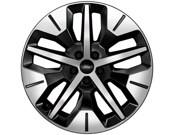 JANTE EN ALLIAGE 19" AVANT, MODÈLE À 5 BRANCHES, ABSOLUTE BLACK ET BRIGHT MACHINED FORD