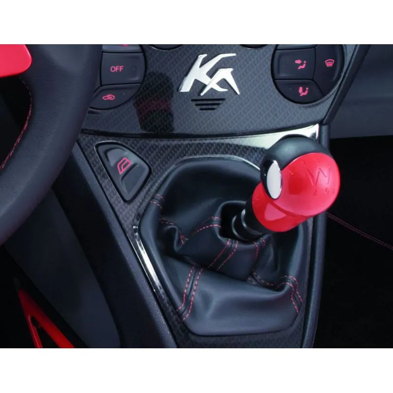 KA POMMEAU DE LEVIER DE VITESSES ROUGE SUNRISE AVEC INSERT EN CUIR NOIR 2008-2016 FORD