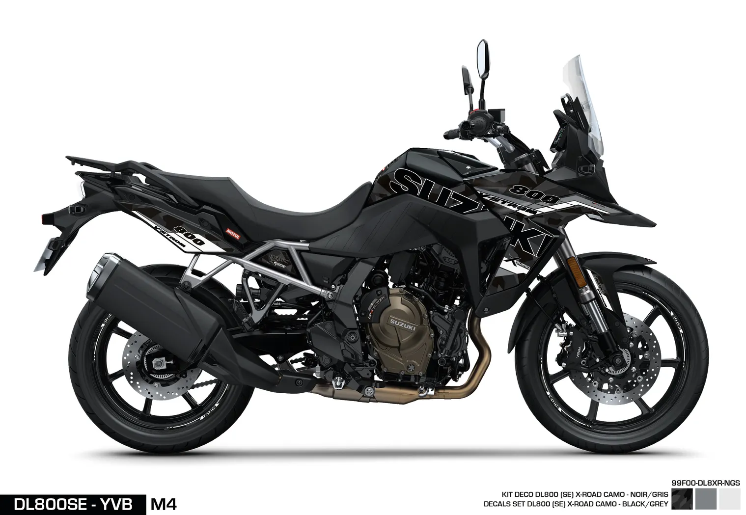 KIT DECO DL800SE - XROAD - BLACK/GREY SUZUKI MOTO