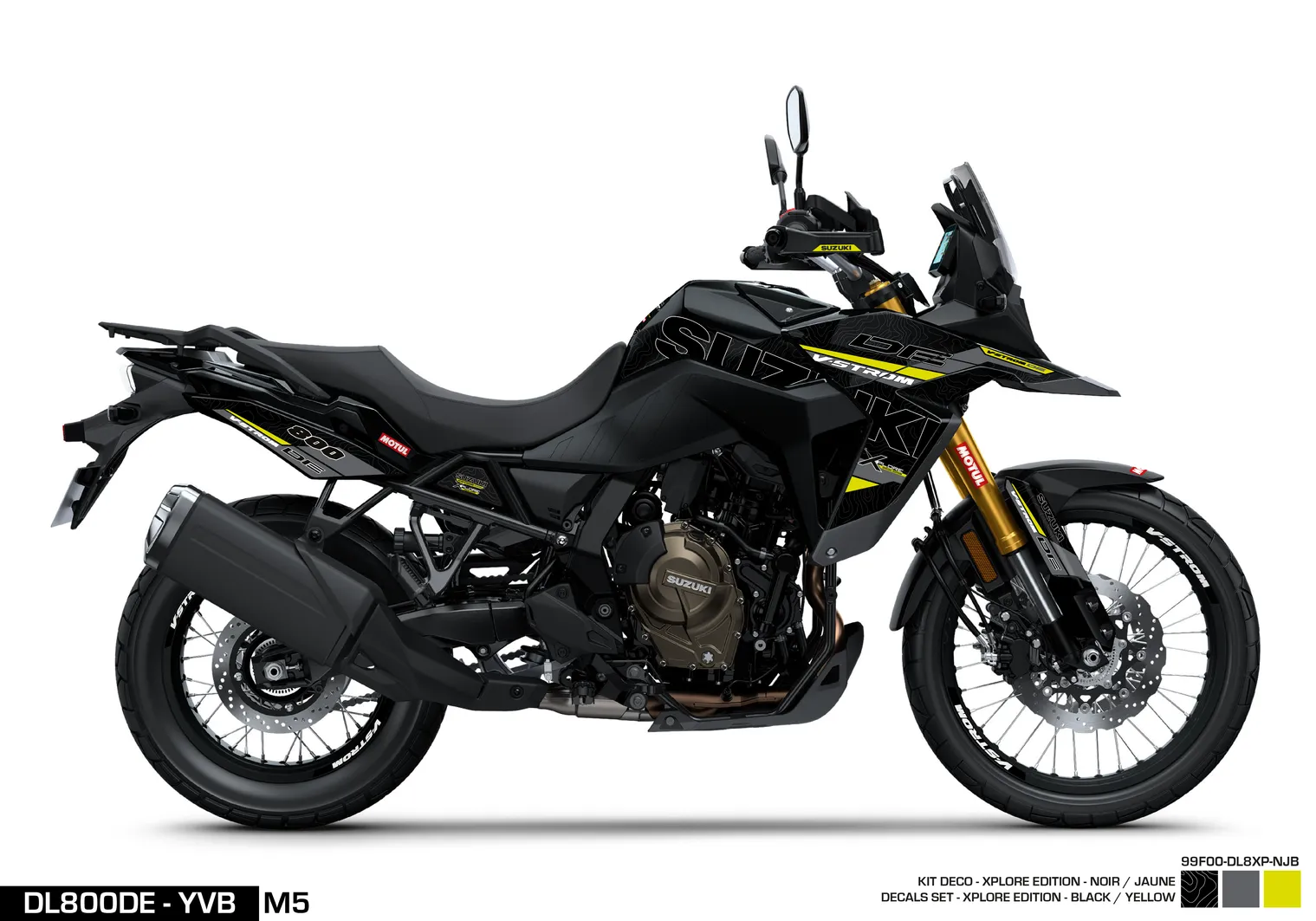 KIT DECO DL800DE - XPLORE - BLACK/YELLOW SUZUKI MOTO