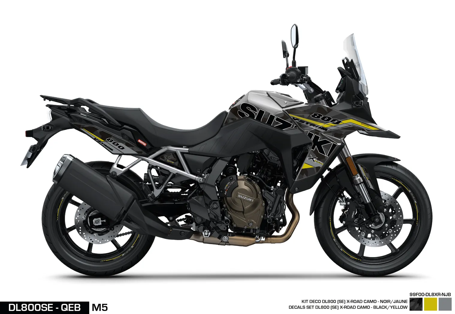 KIT DECO DL800SE - XROAD - BLACK/JAUNE SUZUKI MOTO