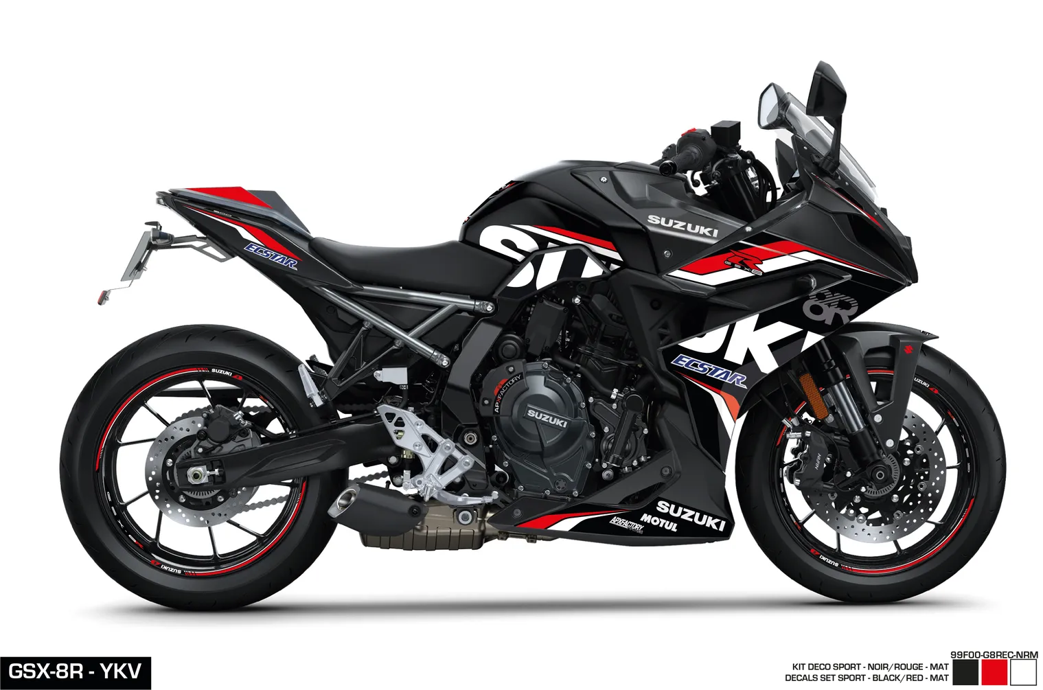 KIT DECO - GSX-8R SPORT NOIR/ROUGE SUZUKI MOTO