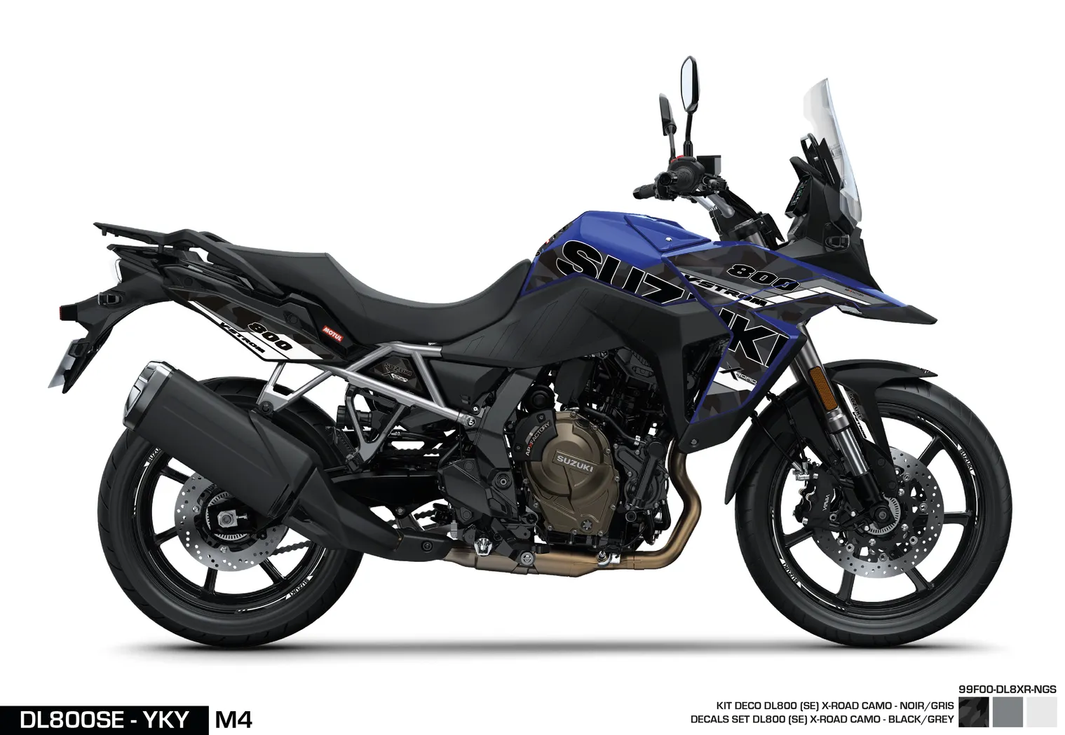 KIT DECO DL800SE - XROAD - BLACK/GREY SUZUKI MOTO