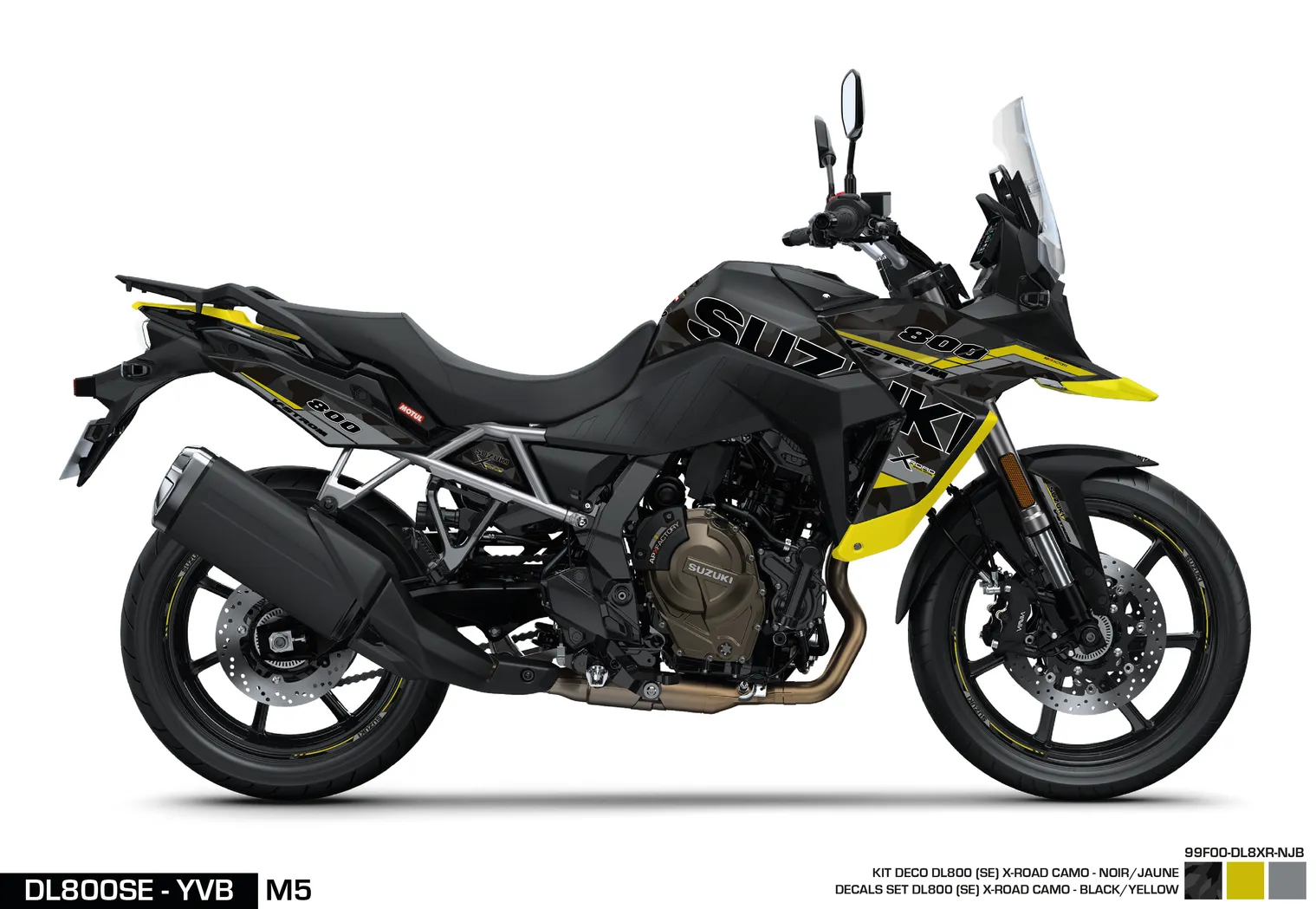 KIT DECO DL800SE - XROAD - BLACK/JAUNE SUZUKI MOTO