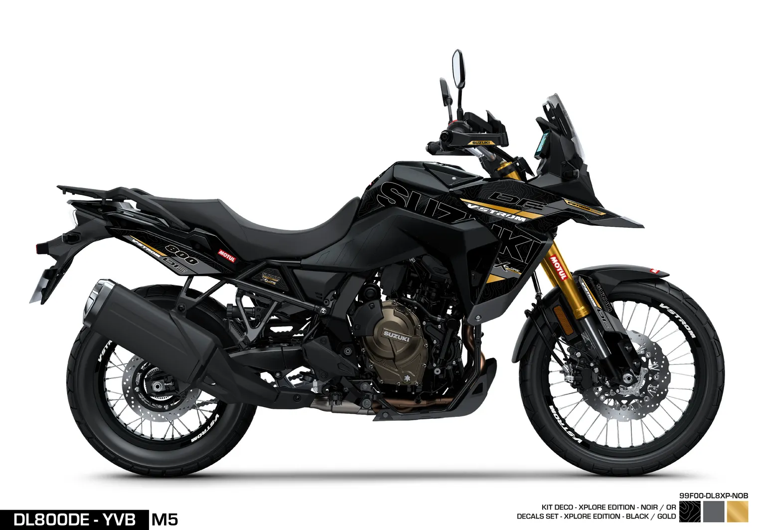 KIT DECO DL800DE - XPLORE - BLACK/GOLD SUZUKI MOTO