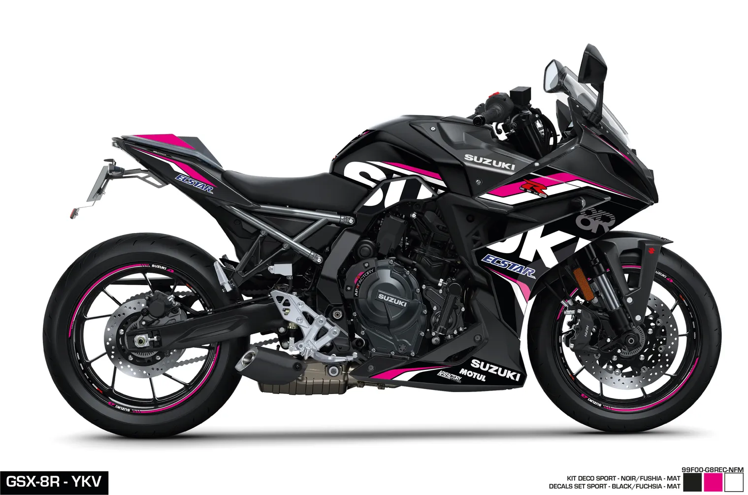 KIT DECO GSX-8R - SPORT NOIR/ROSE SUZUKI MOTO