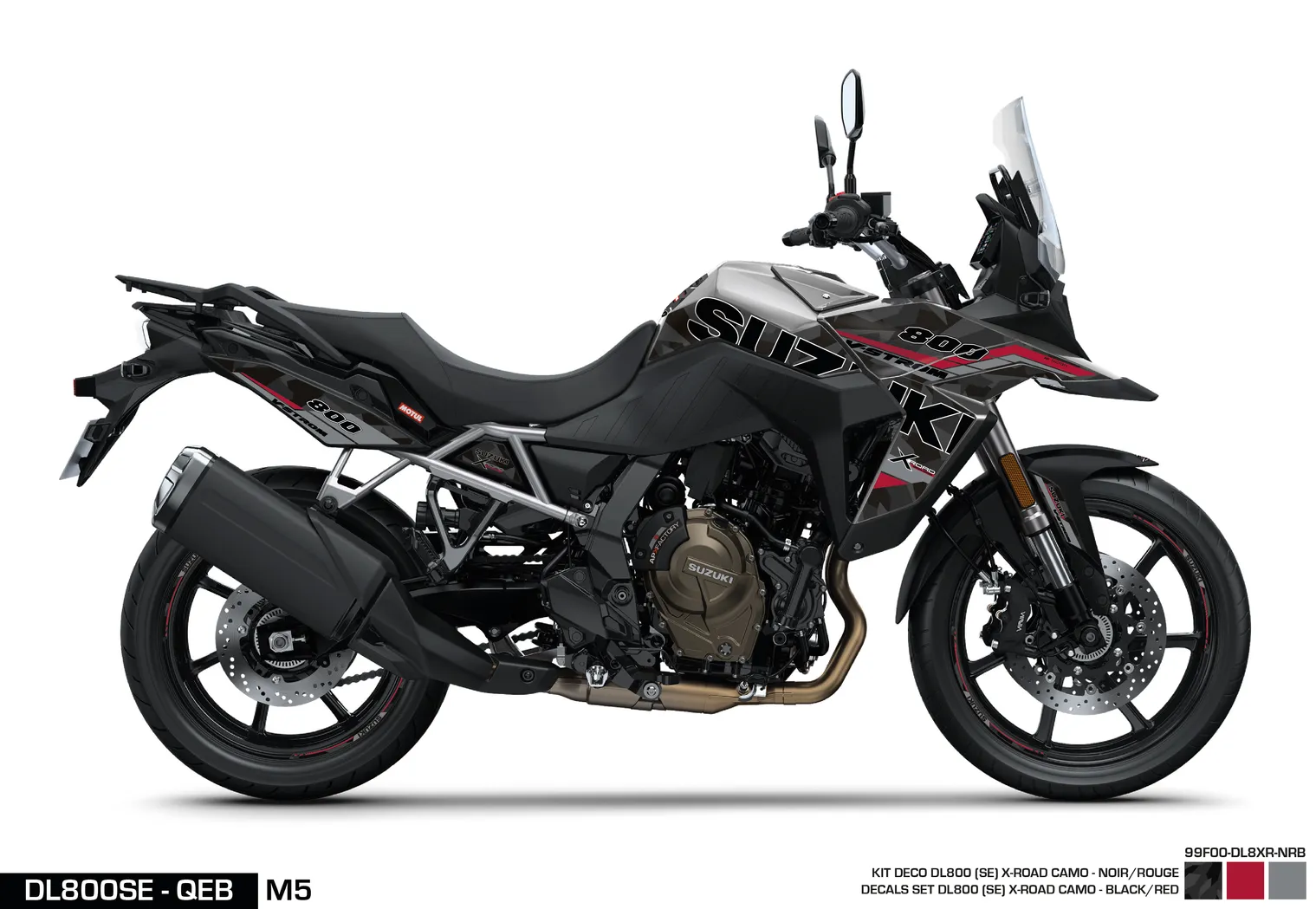 KIT DECO DL800SE - XROAD - BLACK/RED SUZUKI MOTO