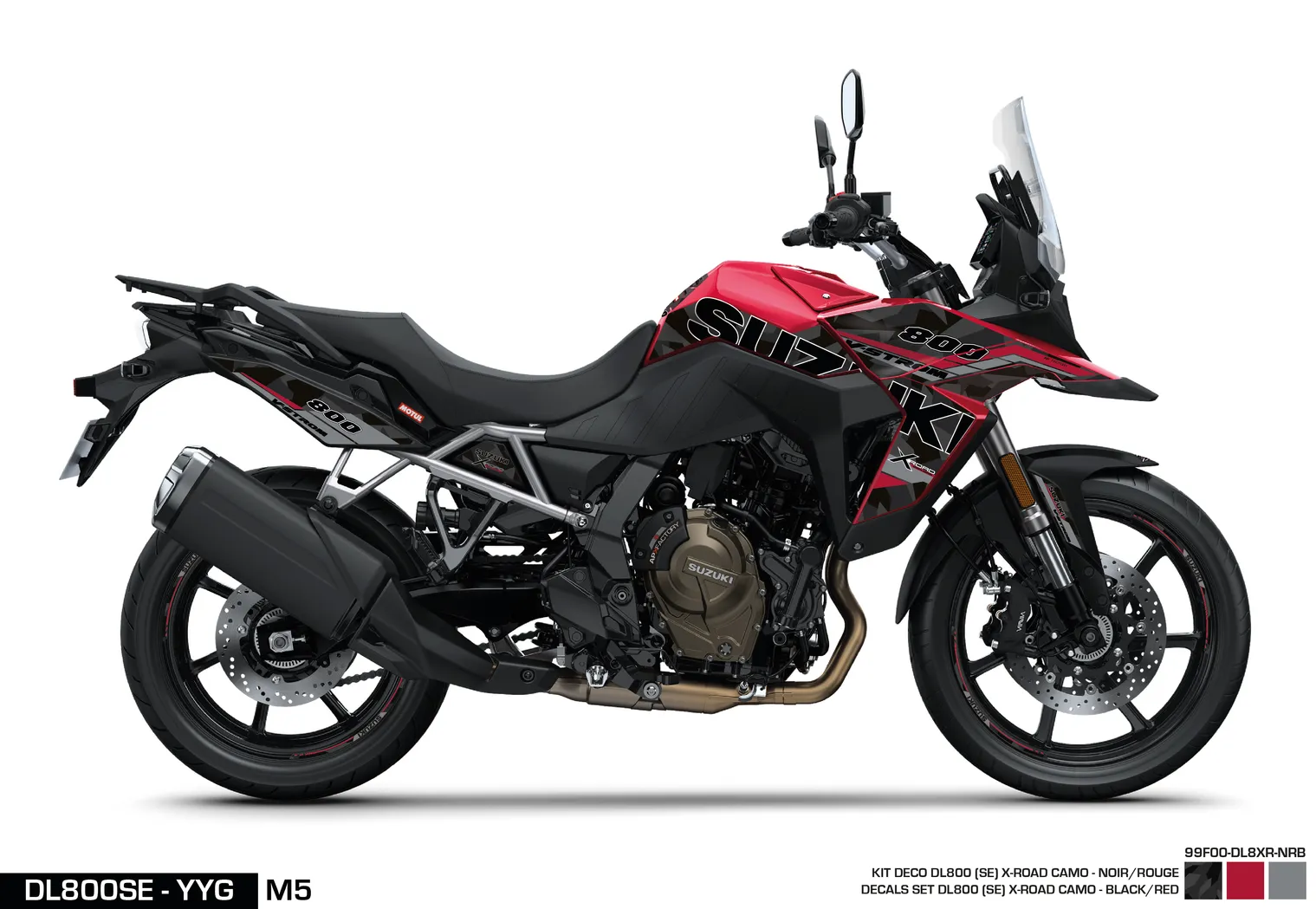 KIT DECO DL800SE - XROAD - BLACK/RED SUZUKI MOTO