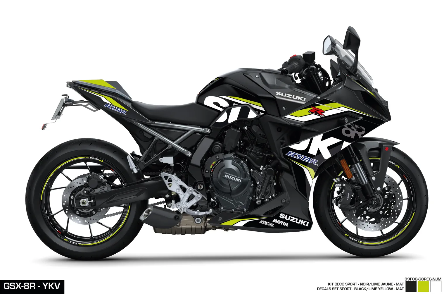 KIT DECO - GSX-8R SPORT NOIR/JAUNE SUZUKI MOTO