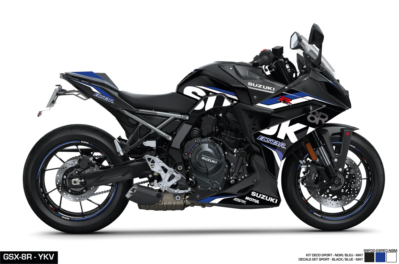 KIT DECO - GSX-8R SPORT NOIR/BLEU SUZUKI MOTO