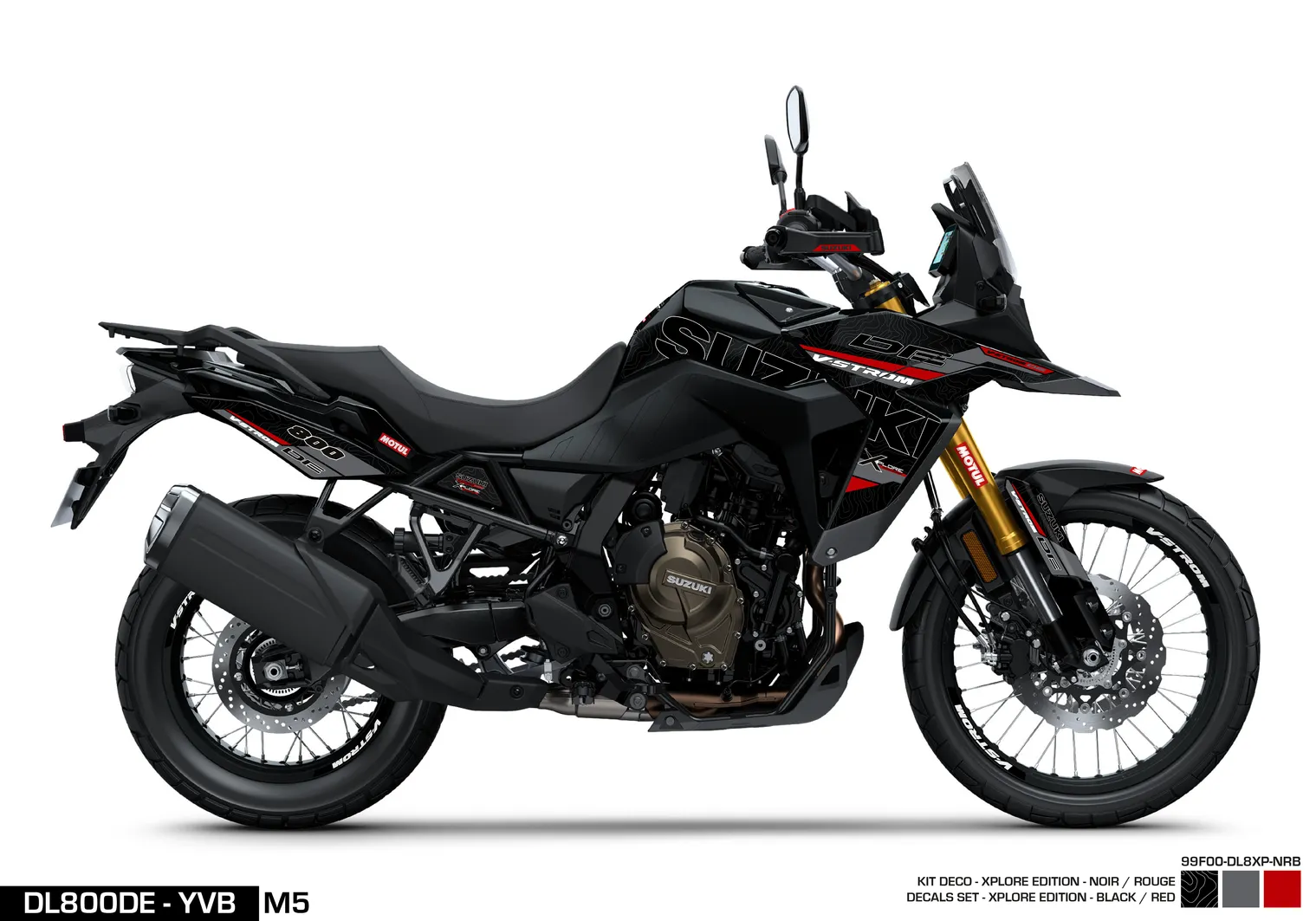 KIT DECO DL800DE - XPLORE - BLACK/RED SUZUKI MOTO